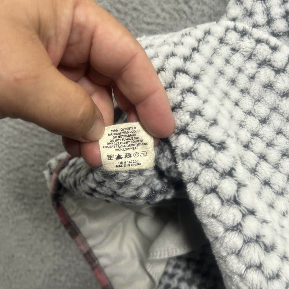Simply Southern White and Black Patterned Fleece Pullover with Plaid Accents - Picture 9 of 9